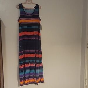 Macy's My Collection Women's Striped Maxi Sleeveless Dress, Size: L, New